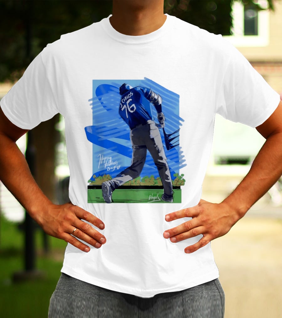 Carlos 76 Happy Fathers Day Baseball Player Sports T-Shirt