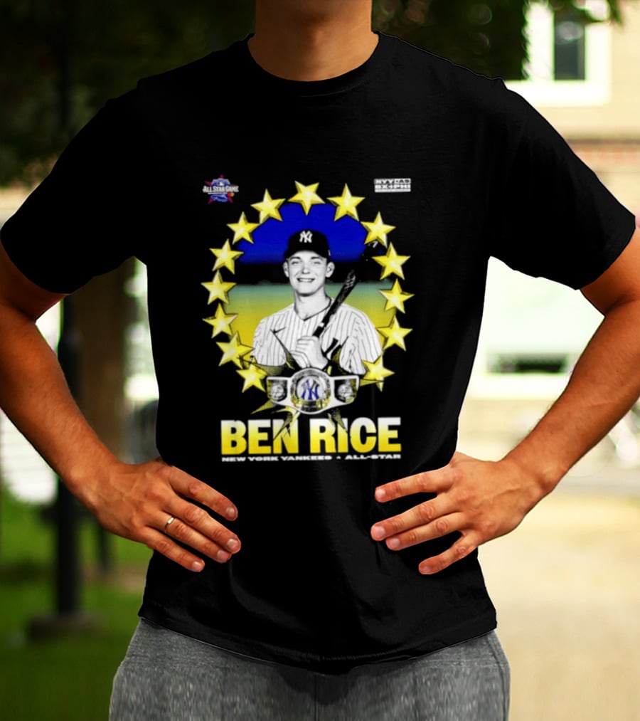 Ben Rice New York Yankees All Star Baseball Player MLB Stars T-Shirt