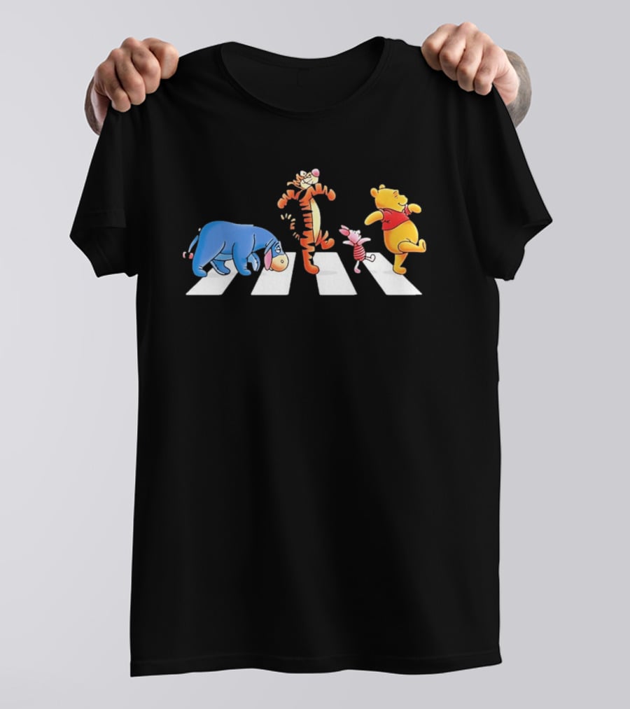 Eeyore Tigger Piglet Pooh Crossing Abbey Road Iconic Scene T-Shirt