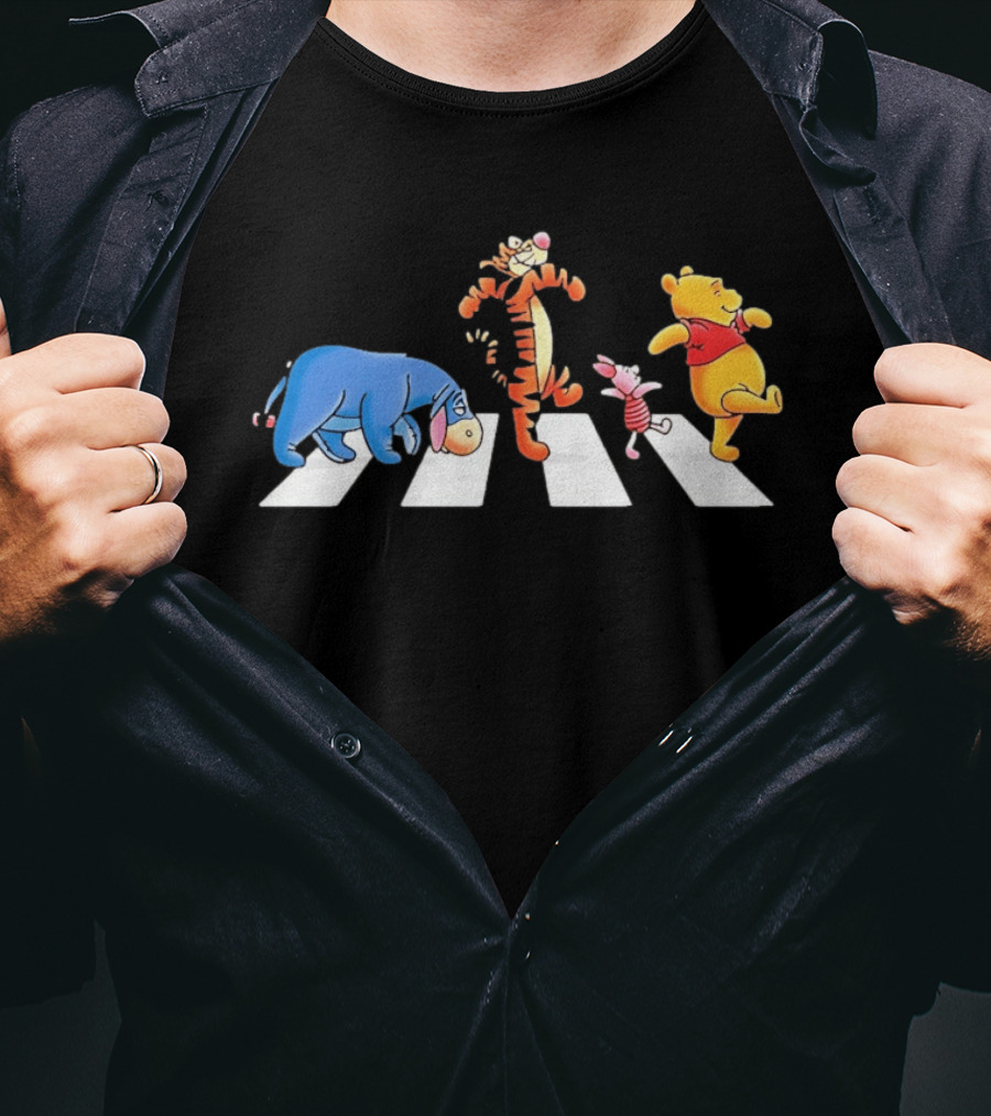 Eeyore Tigger Piglet Pooh Crossing Abbey Road Iconic Scene T-Shirt