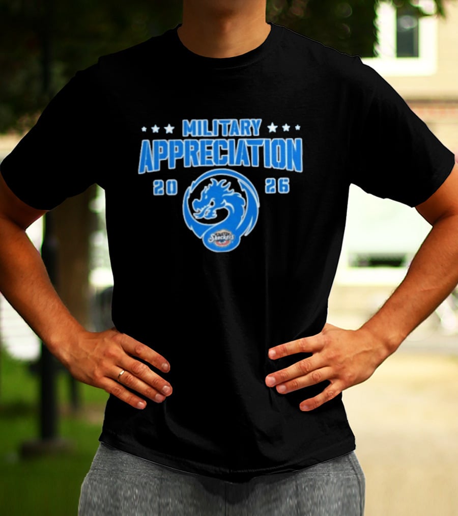 Biloxi Shuckers Military Appreciation 2026 Dragon Team Event T-Shirt