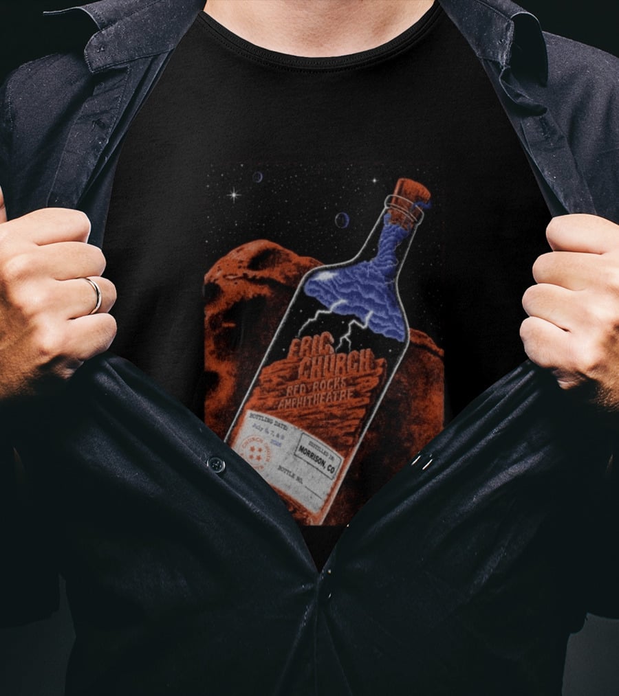 Eric Church Red Rocks Amphitheatre July 8 2026 Morrison CO Bottle T-Shirt