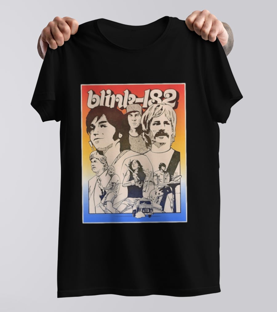 Blink 182 Band Members Pop Punk Collage T-Shirt