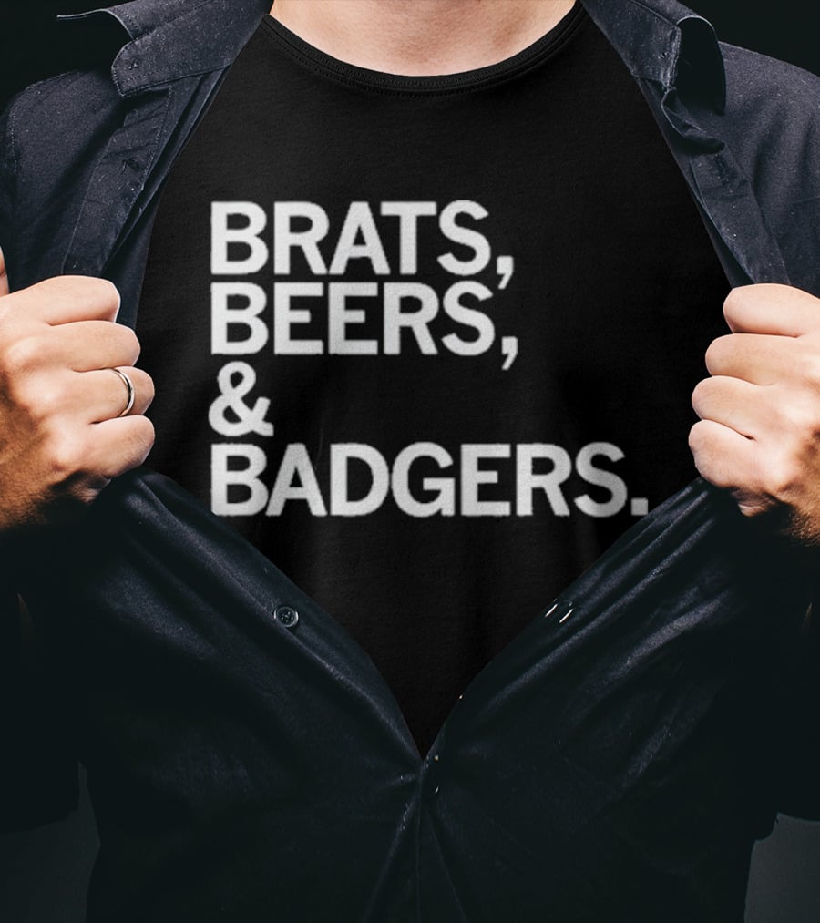 Brats Beers And Badgers Wisconsin Celebration T-Shirt