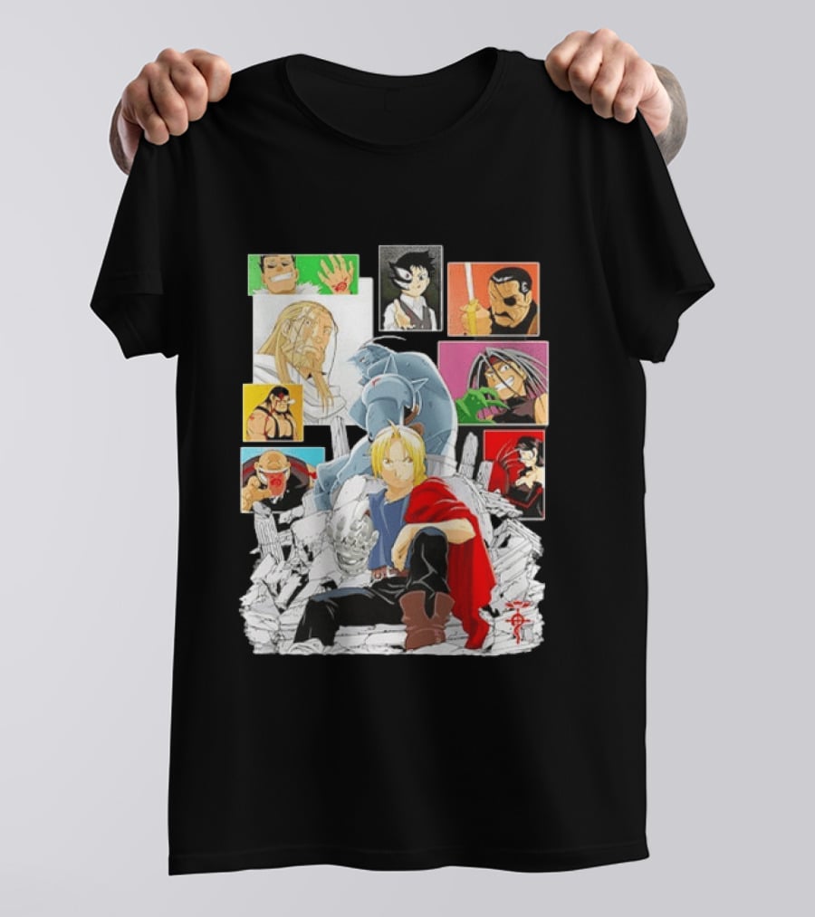 Fullmetal Alchemist Iconic Characters Edward Elric And Alphonse Collage T-Shirt