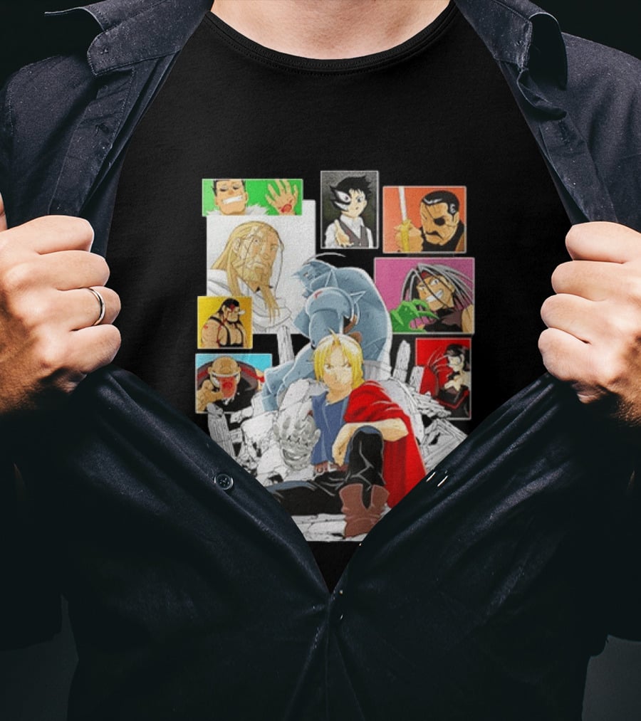 Fullmetal Alchemist Iconic Characters Edward Elric And Alphonse Collage T-Shirt