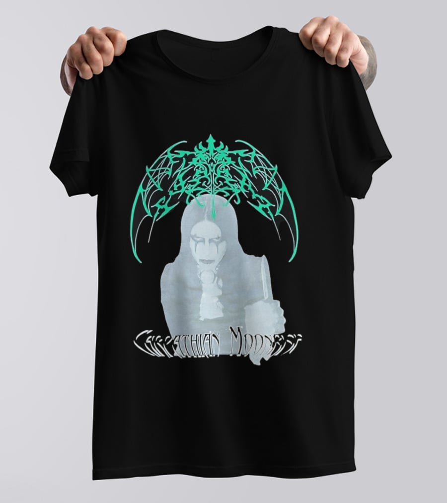 Carpathian Moonrise Hooded Figure With Knife Metal Band T-Shirt