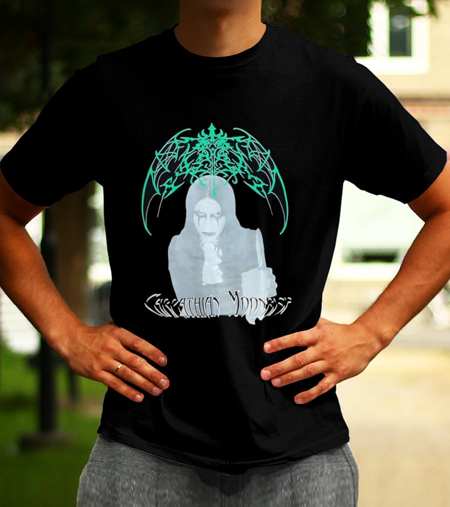Carpathian Moonrise Hooded Figure With Knife Metal Band T-Shirt