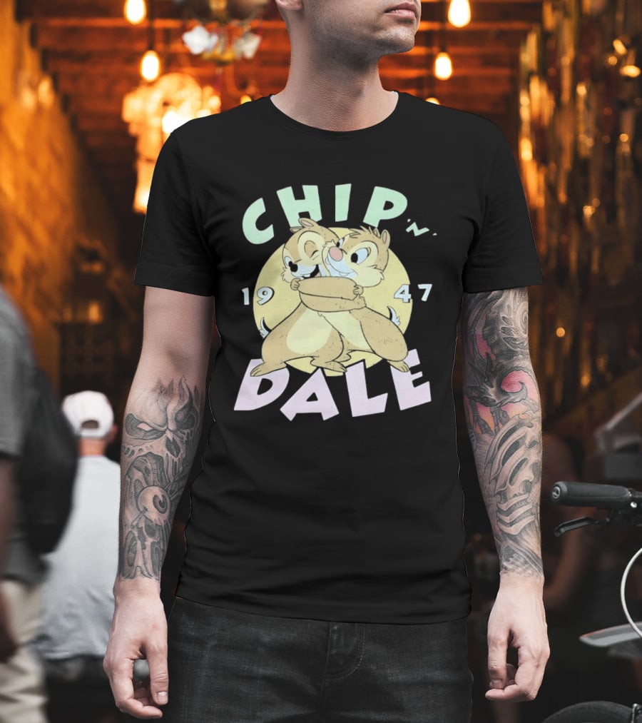 Chip N Dale 1947 Disney Characters Hugging T-Shirt