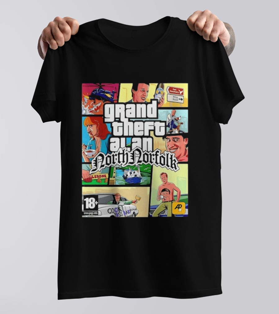 Grand Theft Alan North Norfolk Steve Coogan T-Shirt