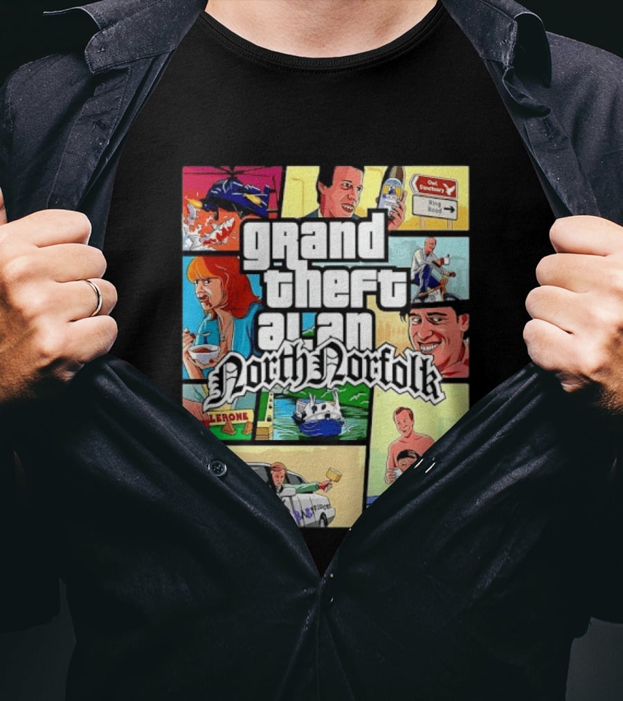 Grand Theft Alan North Norfolk Steve Coogan T-Shirt