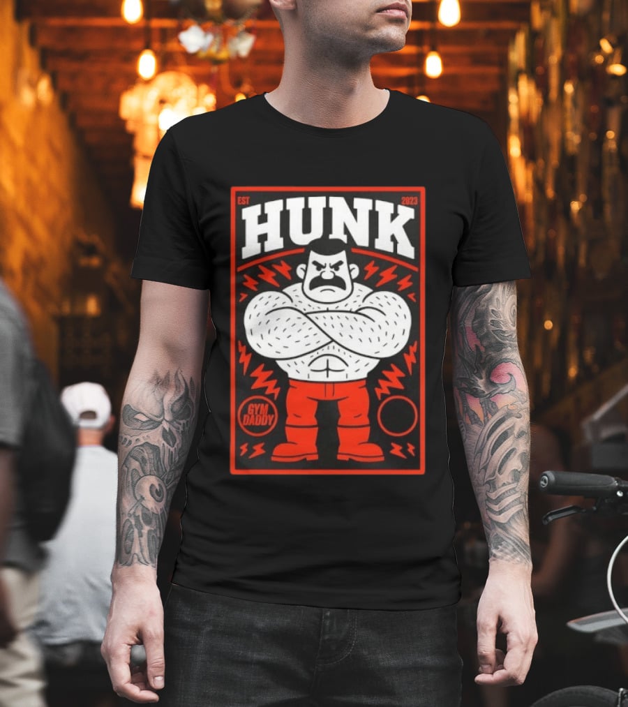 Hunk Est 2023 Gym Daddy Muscle Man T-Shirt
