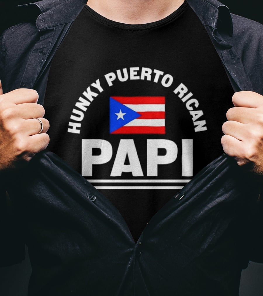 Hunky Puerto Rican Papi Flag Latino Pride T-Shirt