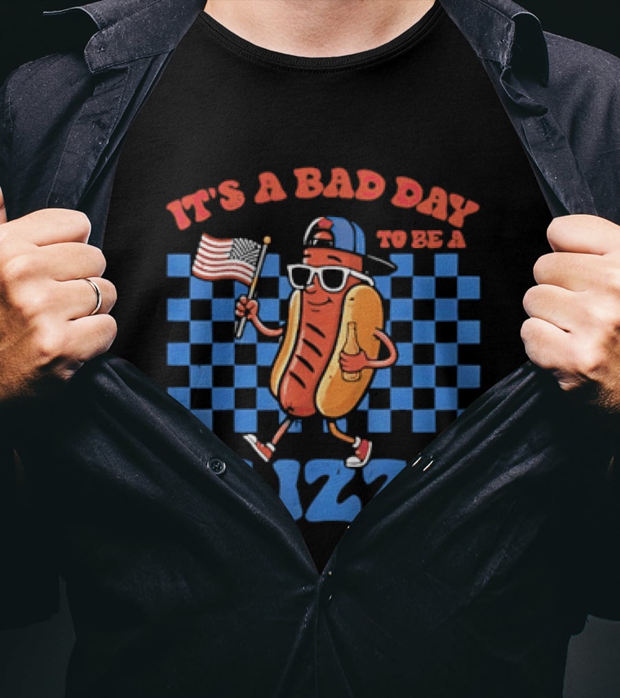 It's A Bad Day To Be A Glizzy Hot Dog American Flag T-Shirt
