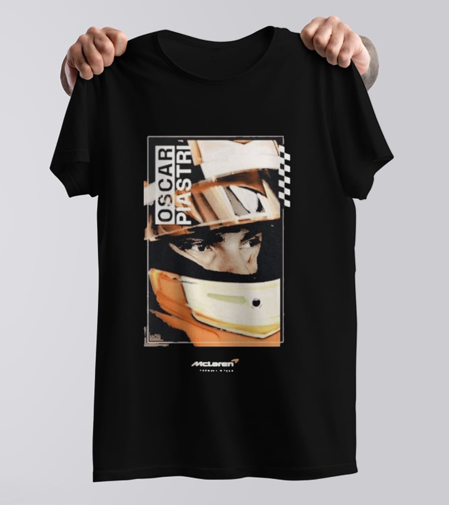 Oscar Piastri McLaren Driver Helmet Art Racing Fan T-Shirt
