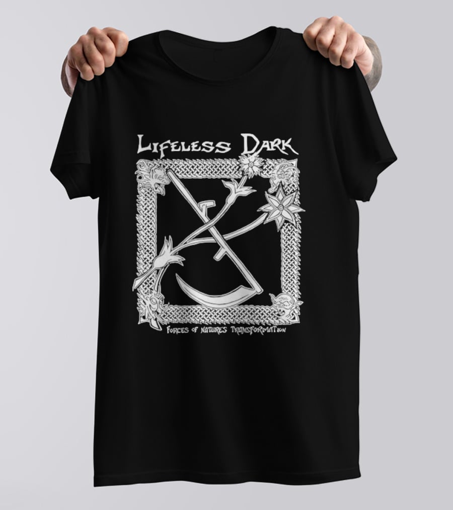 Lifeless Dark Forces Of Nature's Transformation Celtic Knot Scythe Star T-Shirt