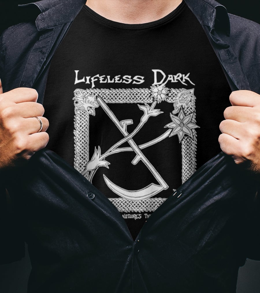 Lifeless Dark Forces Of Nature's Transformation Celtic Knot Scythe Star T-Shirt