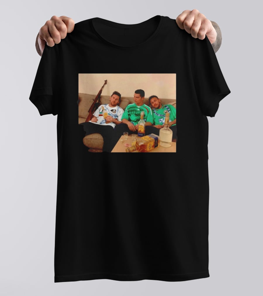 Lionel Messi Cristiano Ronaldo Neymar Mexico National Team Tequila Party T-Shirt