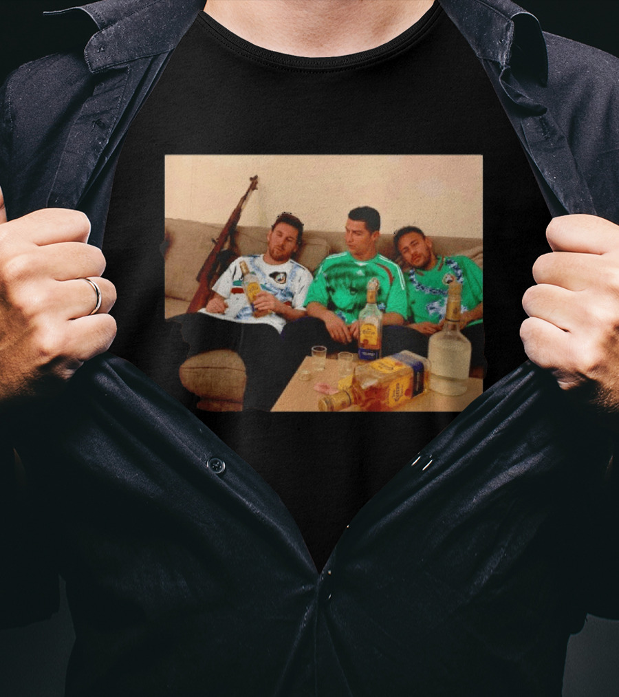 Lionel Messi Cristiano Ronaldo Neymar Mexico National Team Tequila Party T-Shirt