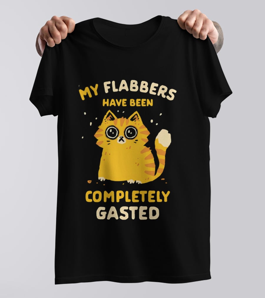 Shocked Cartoon Cat My Flabbers Have Been Completely Gasted T-Shirt