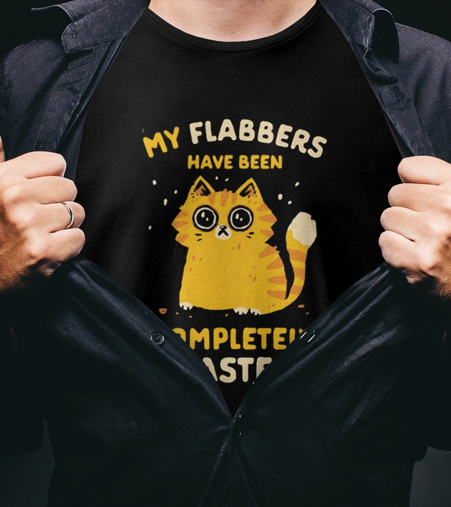 Shocked Cartoon Cat My Flabbers Have Been Completely Gasted T-Shirt