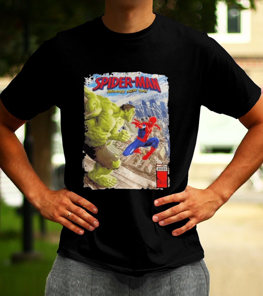 Spider Man Brand New Day Marvel 2026 Spider Man Vs Hulk Epic Showdown T-Shirt