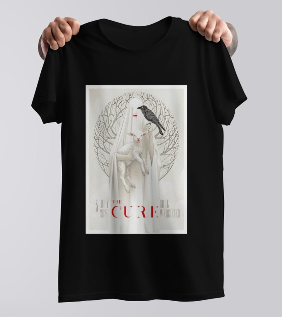5 July 2026 The Cure Rock Werchter Ghost Holding Lamb And Raven T-Shirt