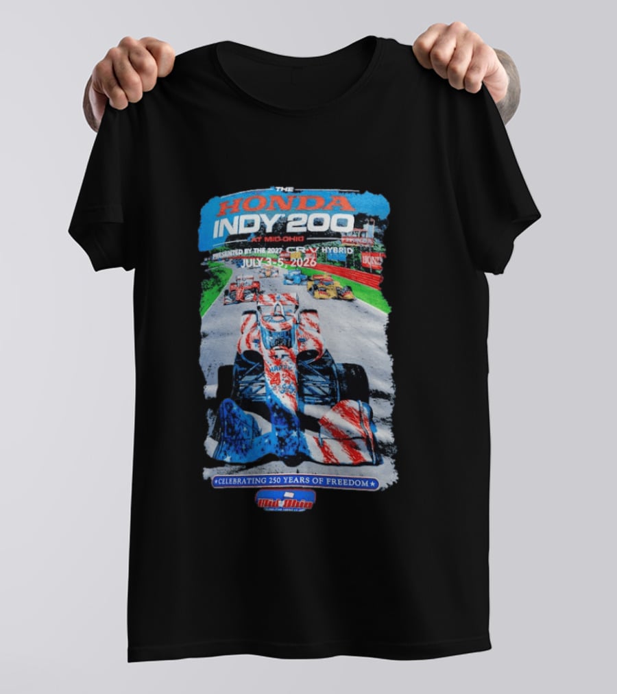 Honda Indy 200 At Mid Ohio July 3 To 5 2026 Celebrating 250 Years Of Freedom Racing Event T-Shirt