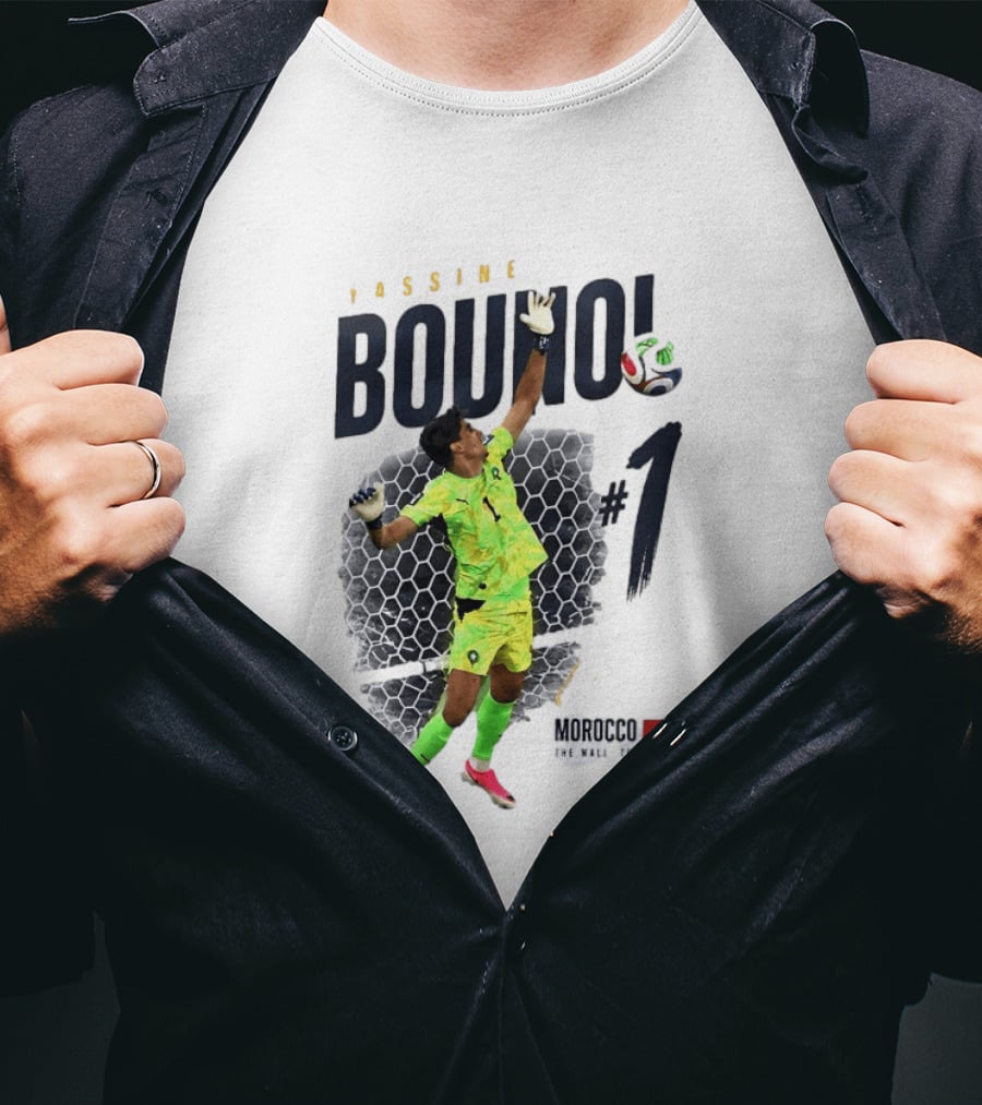 Yassine Bounou Morocco Goalkeeper The Wall The Pride Save Number 1 T-Shirt