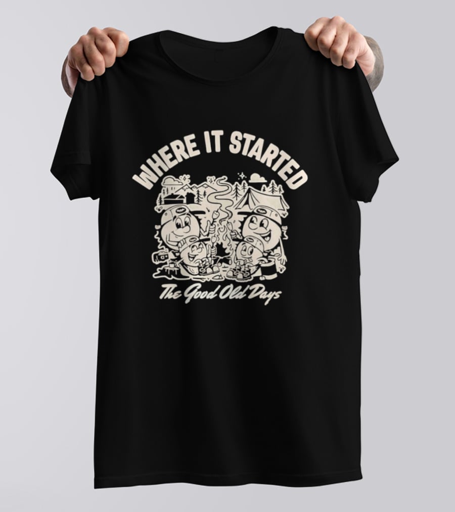 Where It Started The Good Old Days Retro Cartoon Characters T-Shirt