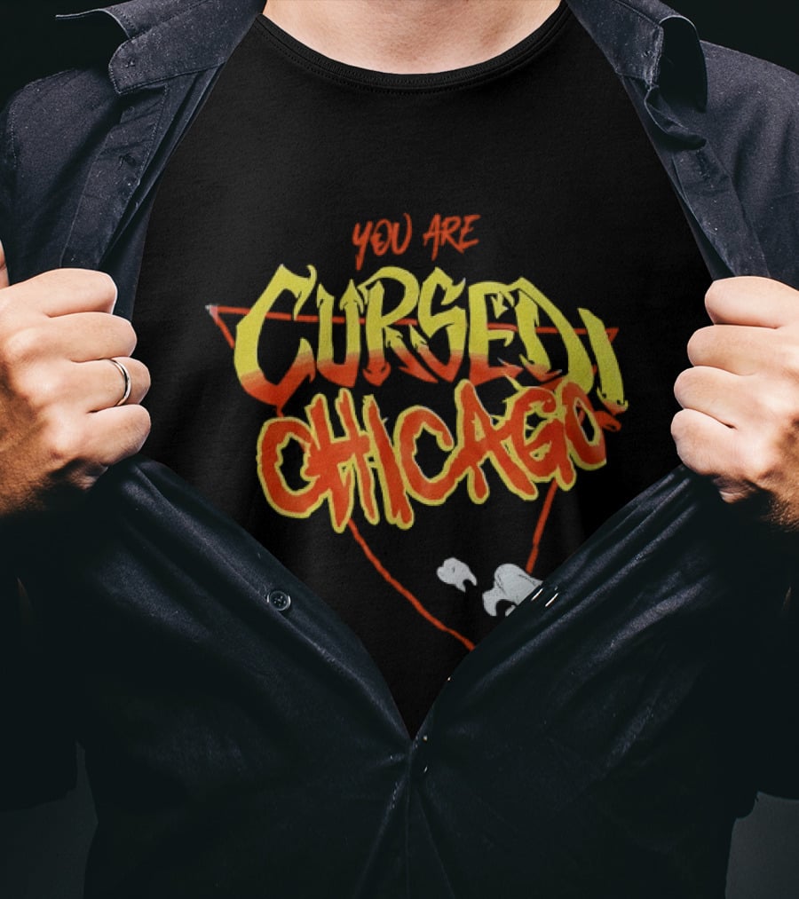 You Are Cursed Chicago Red Triangle T-Shirt