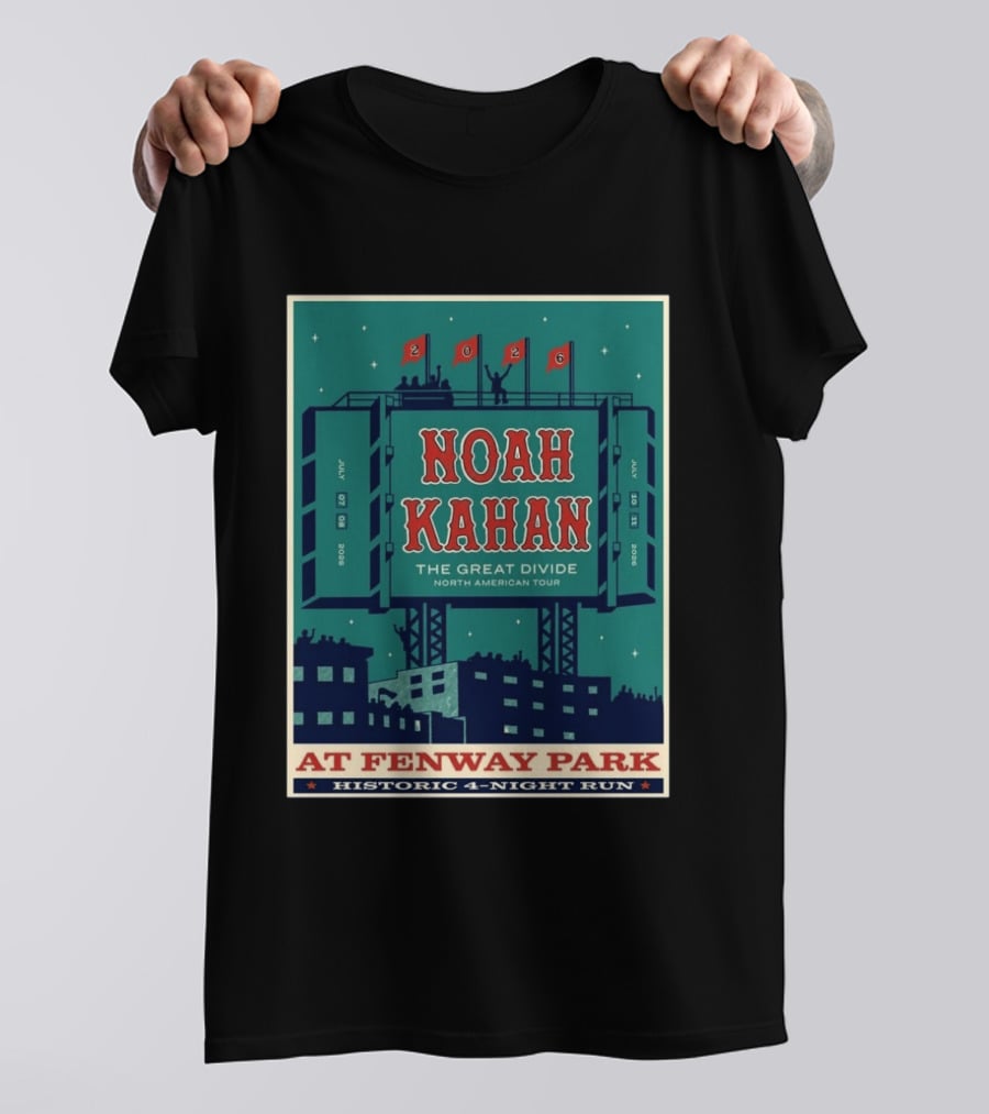 Noah Kahan The Great Divide Tour 2026 Fenway Park July 7 8 10 11 T-Shirt