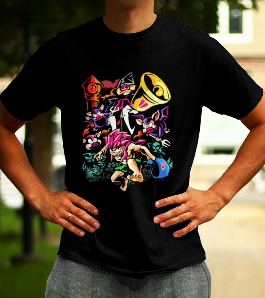 I Was Made For Biting You Pig Demon Tower Chrono Kid Bats And Horns T-Shirt