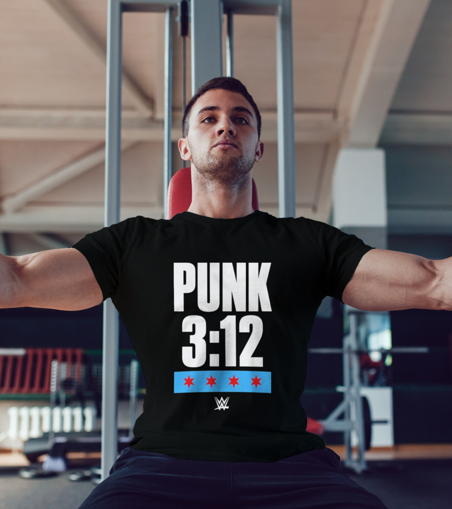 Punk 3 12 WWE CM Punk Wrestling Star Logo Four Red Stars T-Shirt