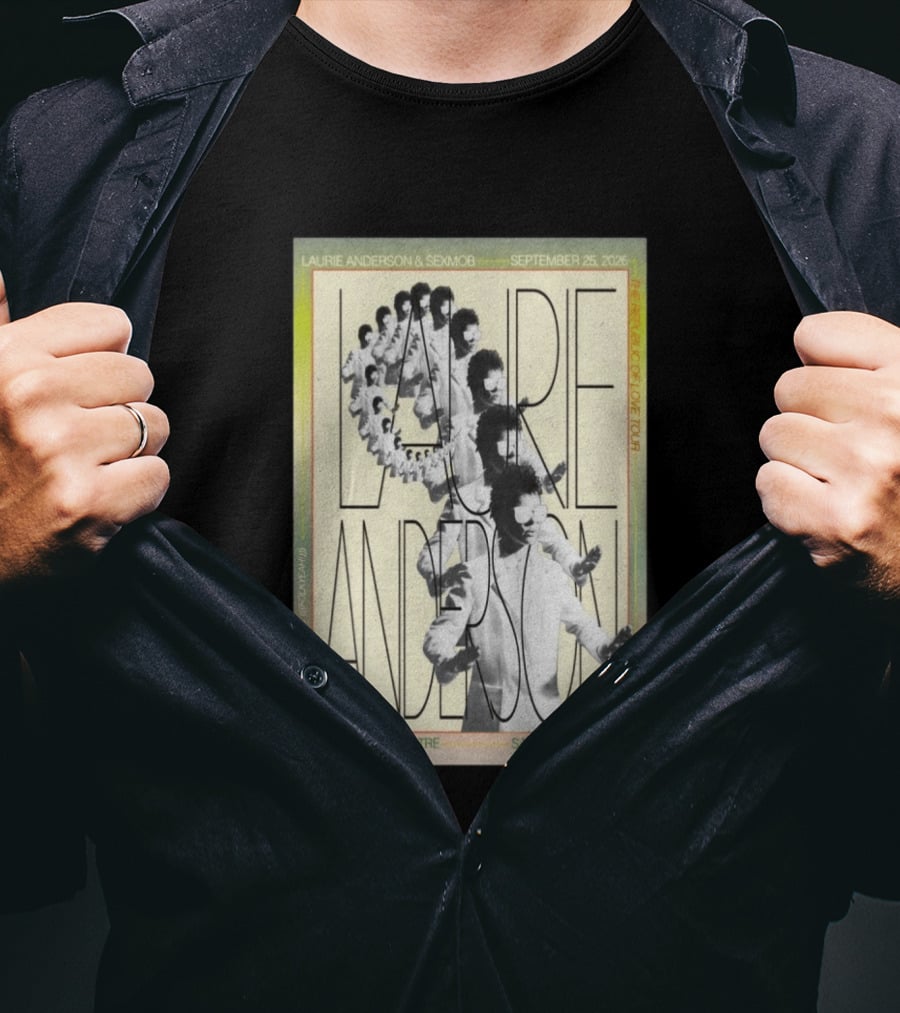 Laurie Anderson Curran Theatre September 25 2026 San Francisco Vaporwave Block Of Love Tour Sexmob T-Shirt