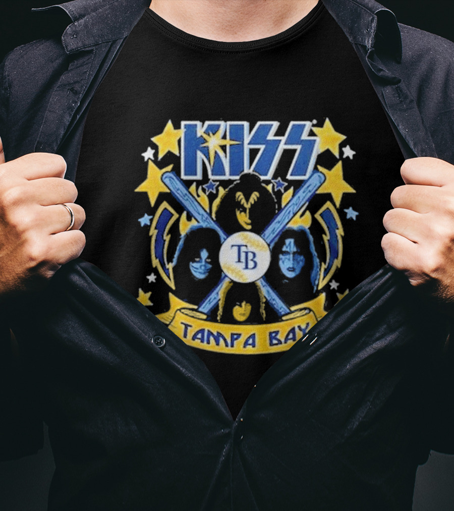 Tampa Bay Rays KISS 2026 MLB Game Night Fan Crossover Event T-Shirt