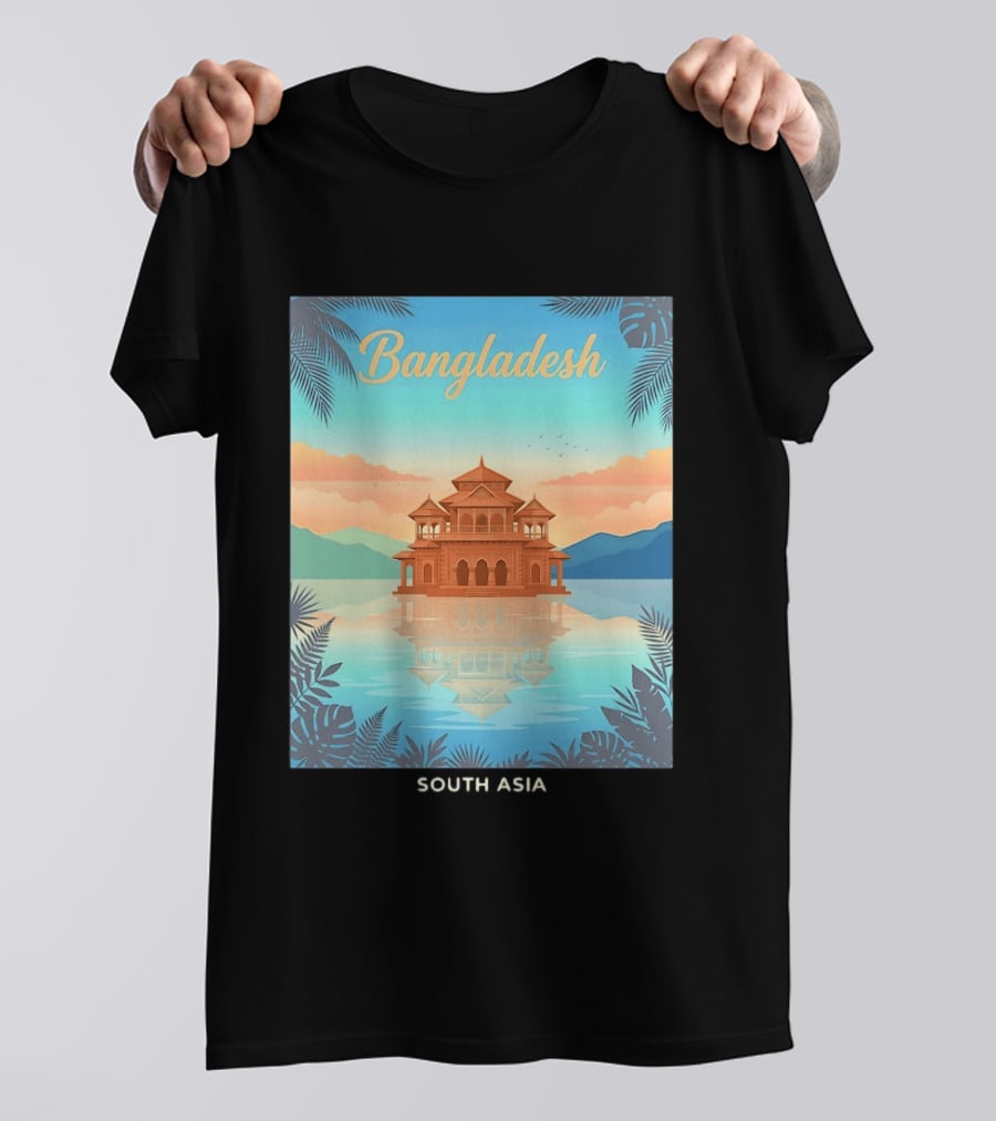 Bangladesh South Asia Travel Mosque On Water T-Shirt