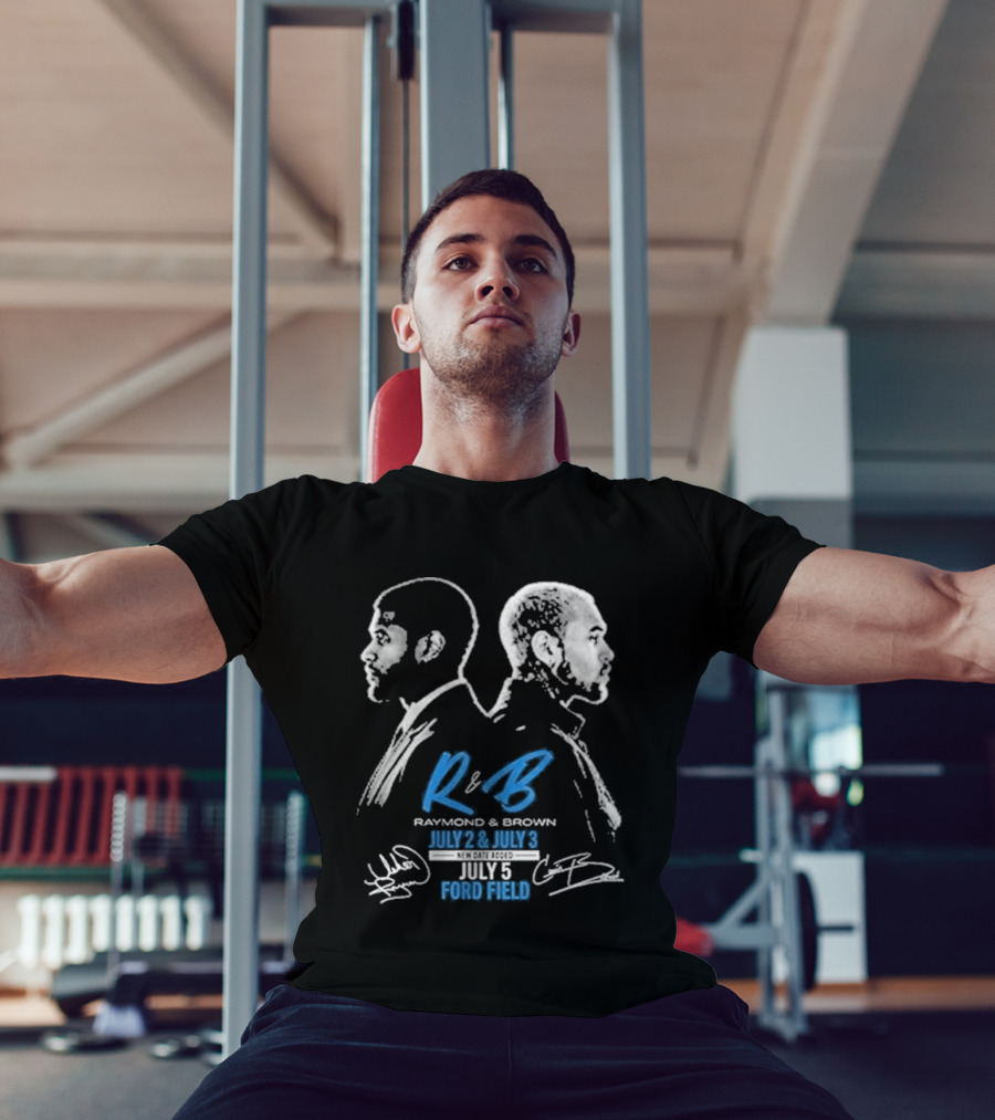 Detroit Lions Usher Raymond & Chris Brown 2026 The R&B Tour T-Shirt
