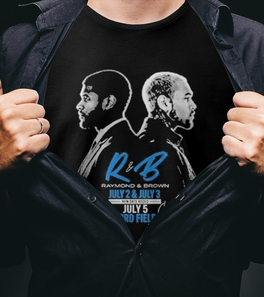 Detroit Lions Usher Raymond & Chris Brown 2026 The R&B Tour T-Shirt