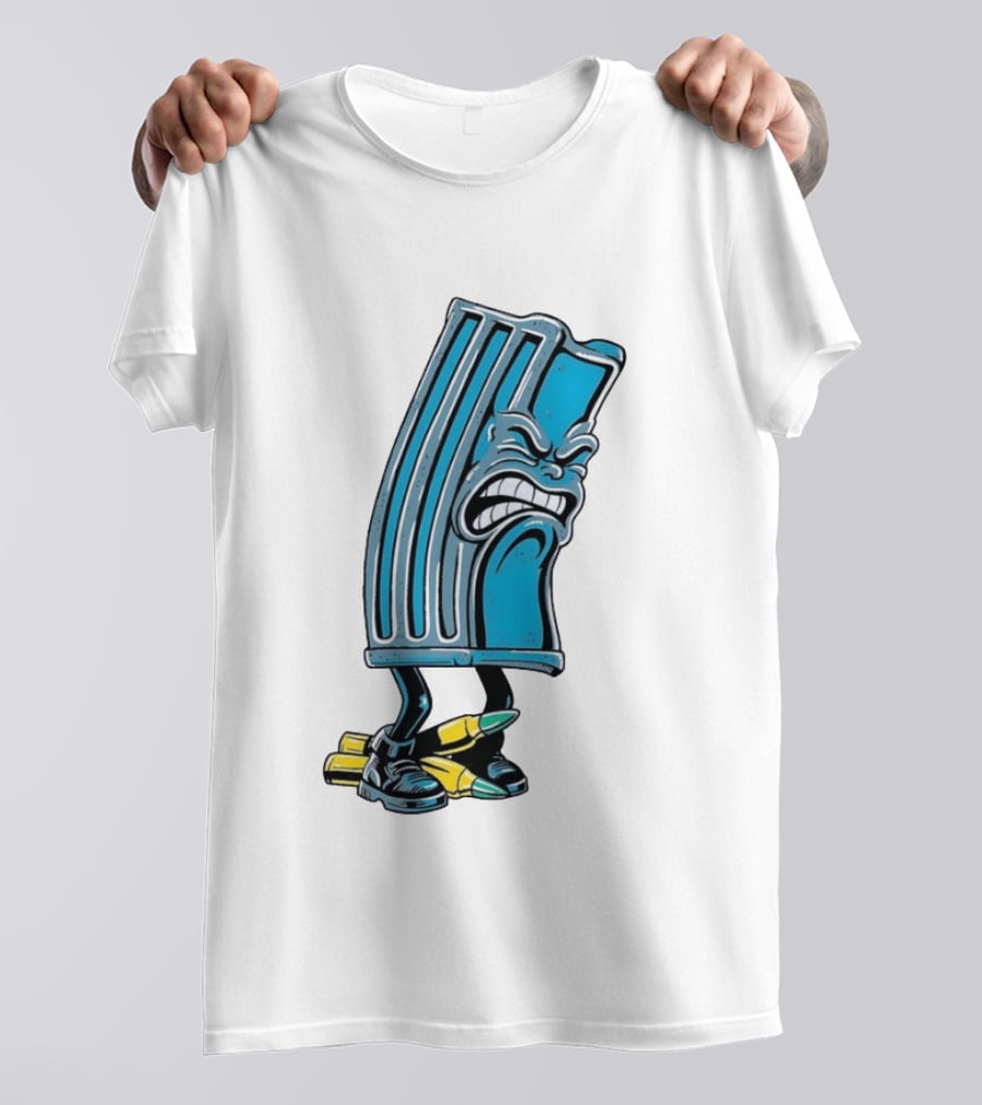 Angry Rifle Magazine With Walking Bullets T-Shirt