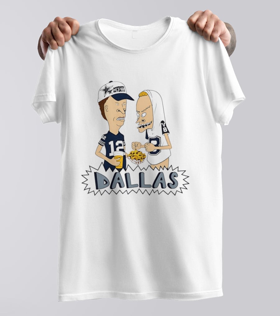 Beavis And Butt Head Dallas Cowboys Football Fans Nachos Eating Fun T-Shirt