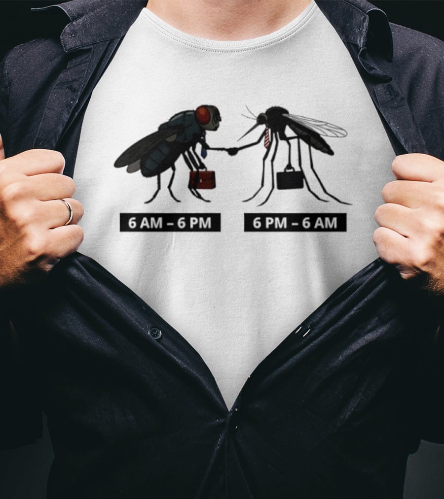 6 AM To 6 PM Fly 6 PM To 6 AM Mosquito Business Suitcases T-Shirt