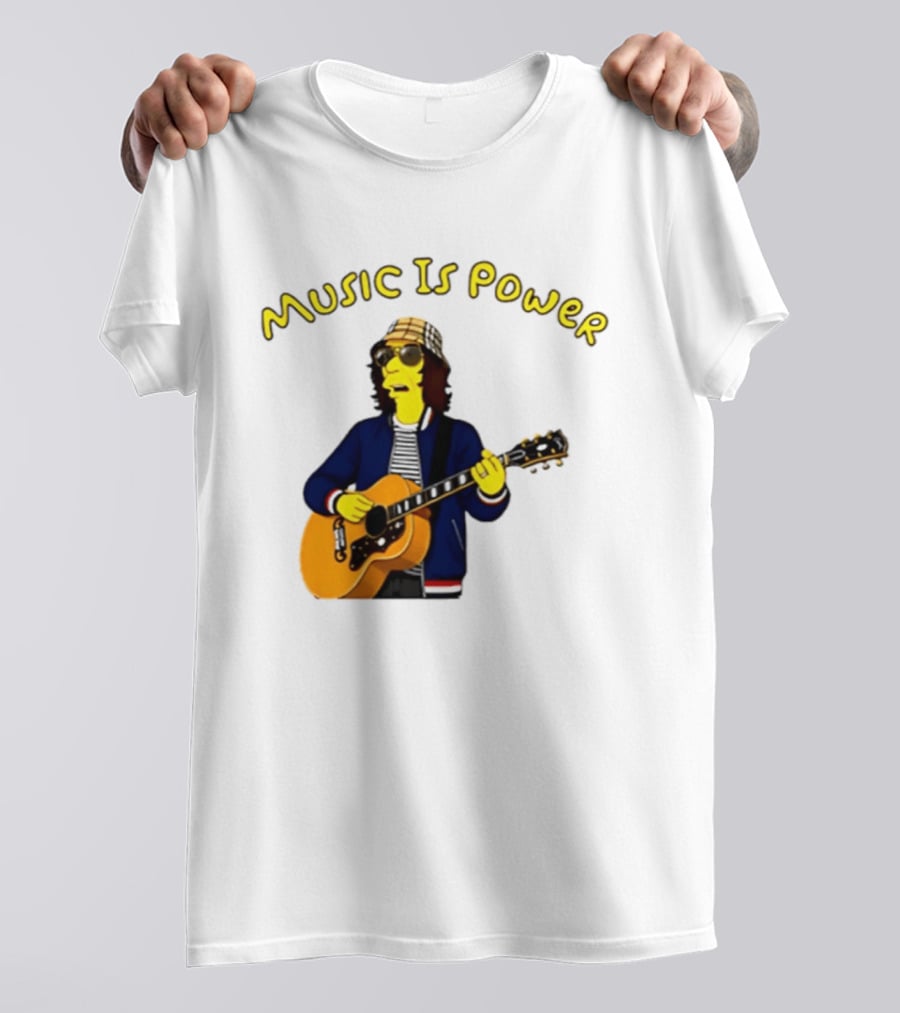 Richard Ashcroft Music Is Power Simpsons Style Guitar T-Shirt