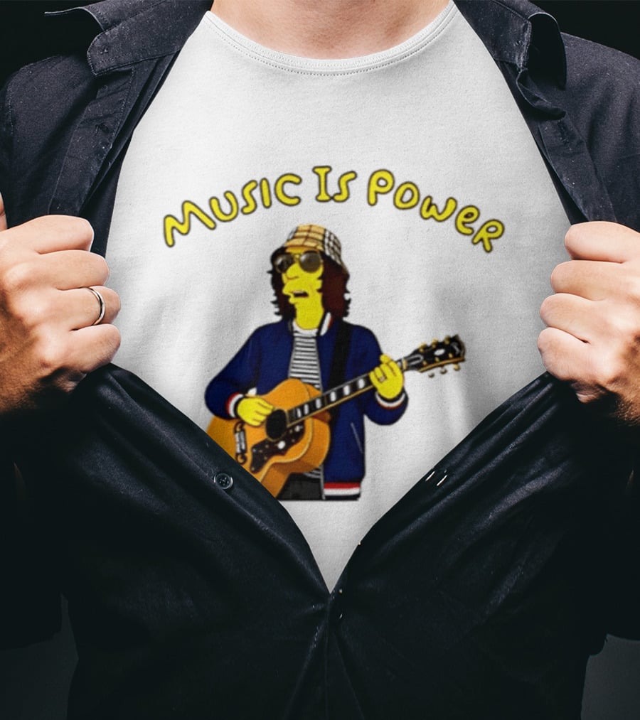 Richard Ashcroft Music Is Power Simpsons Style Guitar T-Shirt