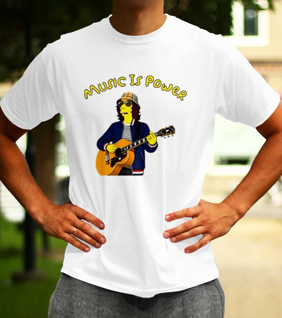 Richard Ashcroft Music Is Power Simpsons Style Guitar T-Shirt