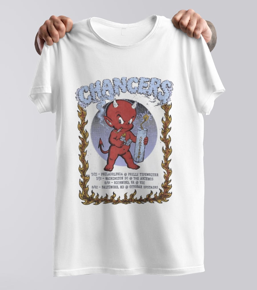 Chancers Hot Stuff The Little Devil Smoking Tour 2026 Philly Washington Richmond Baltimore T-Shirt