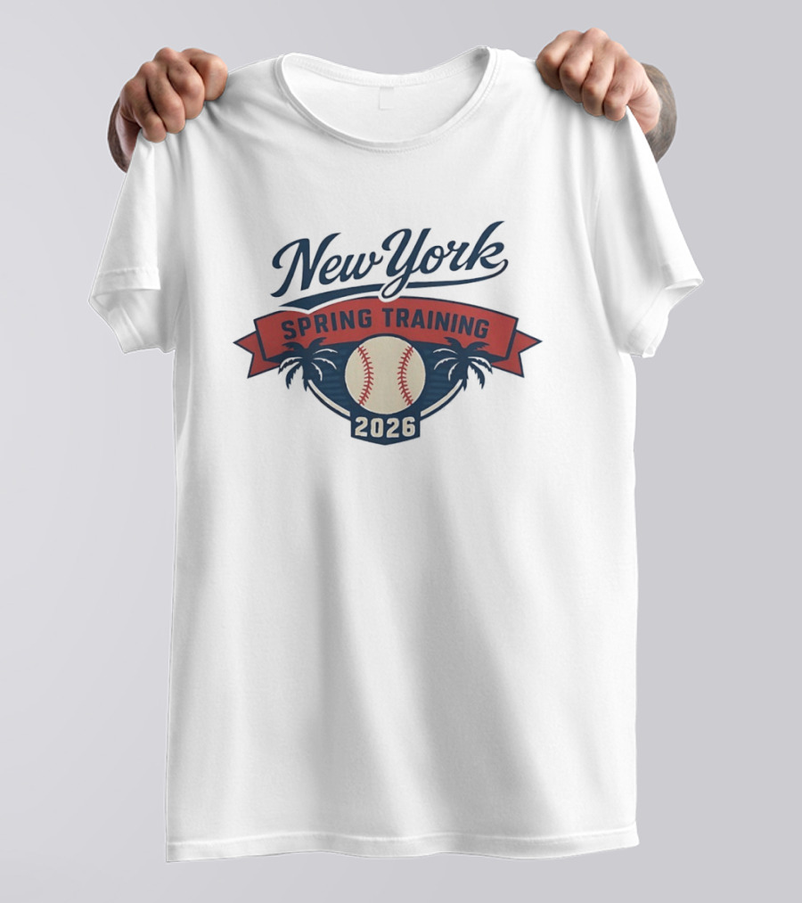 New York Spring Training 2026 Baseball Palm Trees MLB T-Shirt