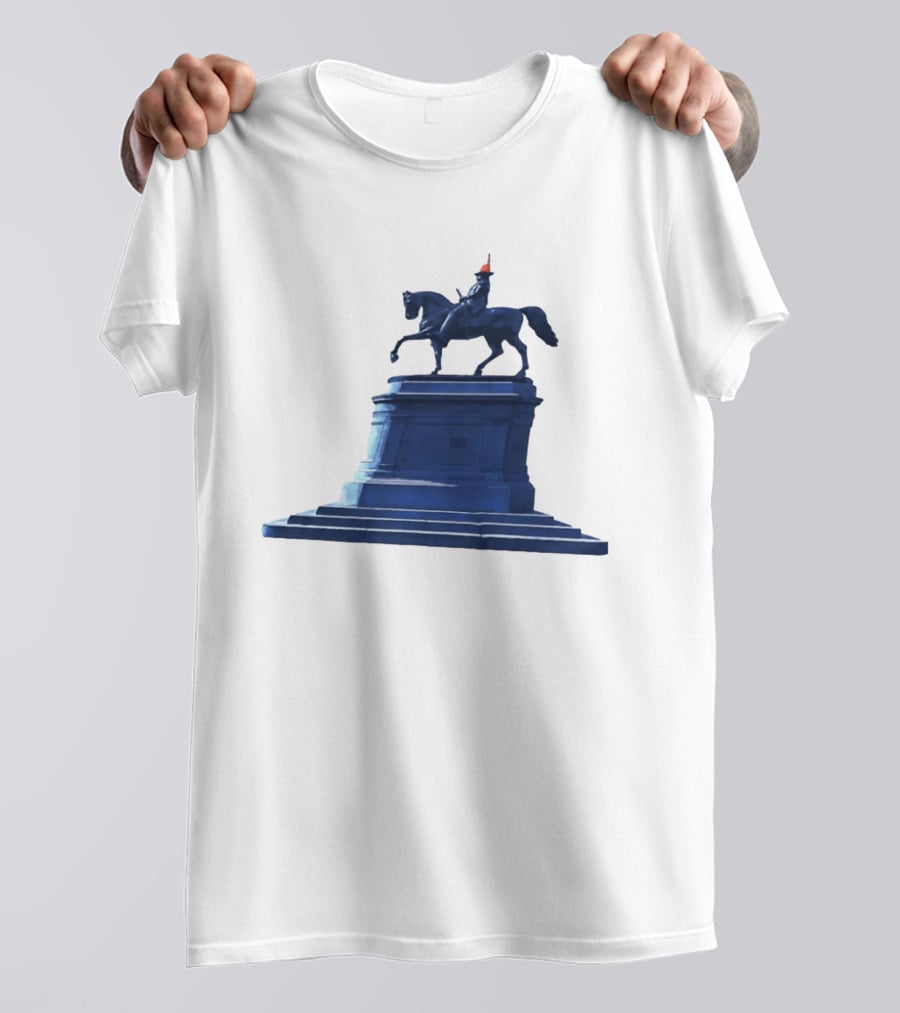 No Scotland No Party Tartan Takeover USA '26 Equestrian Statue With Traffic Cone T-Shirt