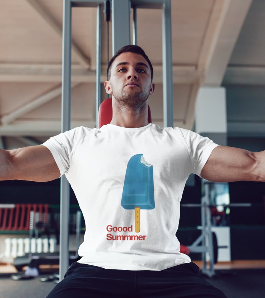 Popsicle Goood Summmer EEE Blue Ice Cream Treat T-Shirt