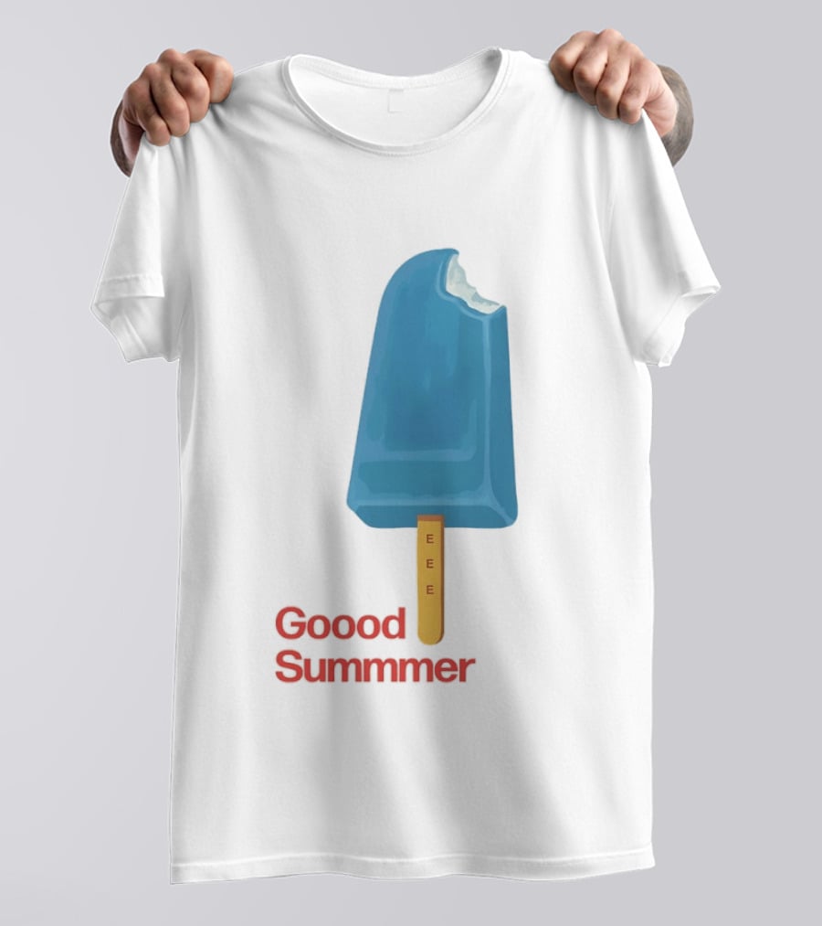Popsicle Goood Summmer EEE Blue Ice Cream Treat T-Shirt